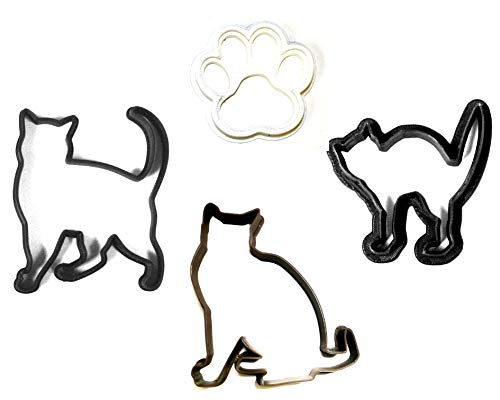 Cat Lover Cats Paw Print Kitty Kitten Set Of 4 Cookie Cutters Made In Usa Pr1040 #TOP13