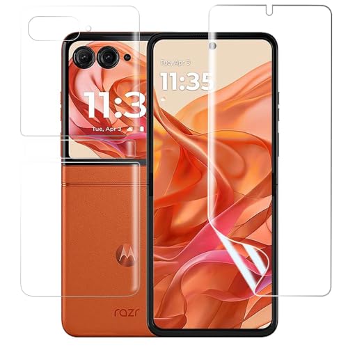 Image of BLACKSHEEP Tempered Glass Screen Guard For Motorola Razr 60 5G / Motorola Razr 60 Ultra 5G Cellphone Unbreakable Membrane Tempered Film With Front And Back Coverage Installation Kit- (Transparent 1)