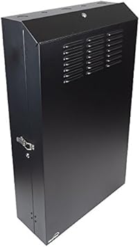 NavePoint 5U Vertical Server Rack Enclosure, Low Profile, 36" Deep, Max Weight Capacity 150lbs - 5U Network Cabinet Vertical Wall Mount, Perforated, Black