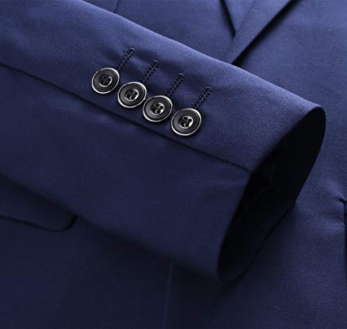 Mogu Mens Slim Fit One Button Casual Blazer Jacket Us Size 38 (Label Asian Size 3Xl) Navy #TOP4