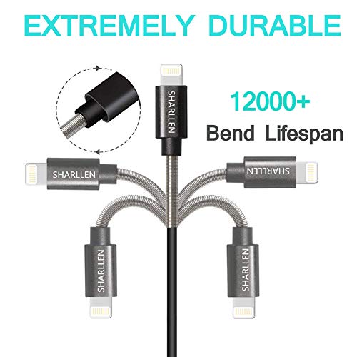 Sharllen Iphone Cable Durable Lightning Charger Cable Spring Iphone Cord Fast Iphone Data Cable 5Pack 6Ft Usb Lightning Charging Cable Compatible Iphone Xs/Max/Xr/X/8/8P/7/7P/6S/Ipad/Ipod/Ios thumb #1