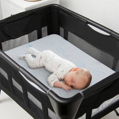 Image of Pack and Play Mattress 38 inchx26 inch (1.5 inch Thick), Crib Mattress Pad for Playard, Pack n Play Mattress with Soft Breathable Washable Cover for Baby and Toddler