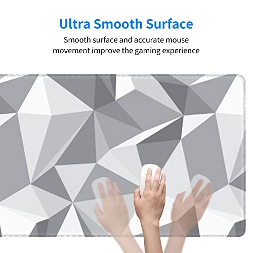 Grey Geometric Gray Gaming Mouse Pad Large Xl Desk Mat Abstract Long Extended Pads Big Mousepad For Home Office Decor Accessories #TOP4