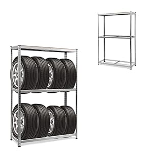 GYMAX Höhenverstellbares Reifenregal für 8 Reifen