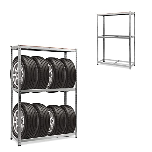 GYMAX Höhenverstellbares Reifenregal für 8 Reifen