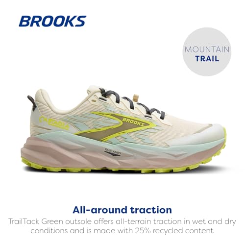 Brooks Women’s Cascadia 19 Mountain Trail Running Shoe - Coconut/Misty Blue/Ebony - 9.5 Medium - image 2