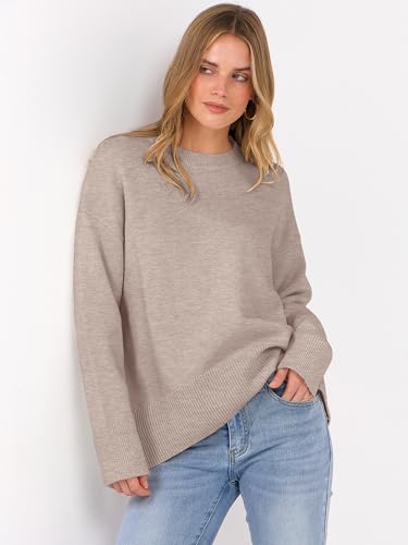 ANRABESS Sweaters for Women 2025 Fall Long Sleeve Casual Loose Fit Knitted High Low Hem Basic Pullover Sweater Tops3