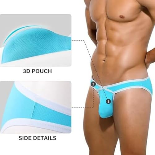 Men's Breathable And Comfortable Sexy Underwear Mesh Triangle Pants Underwear Bulge Enhance Pouch Briefs2