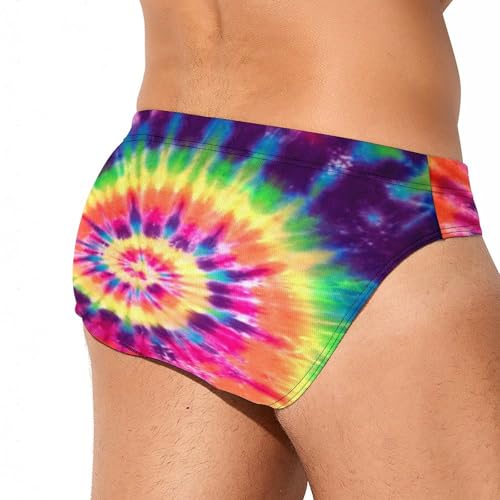 Tie Dye Mens Swim Briefs Bathing Suit Quick Dry Bikini Underwear Trunks Swimsuit Pool Beach M3