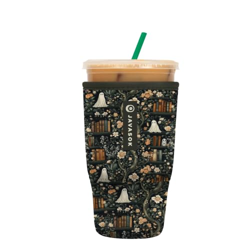 Sok It JavaSok Iced Coffee & Cold Soda Insulated Neoprene Cup Sleeve (Ghost Stories, Large: 30-32oz)