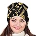 LITPUZC Fashionable Cuffed Beanie Hats for Men Women Saxophone Trumpets Music Gold Black Knit Hat Soft Warm Skull Cap Stretch Fall Winter Hat
