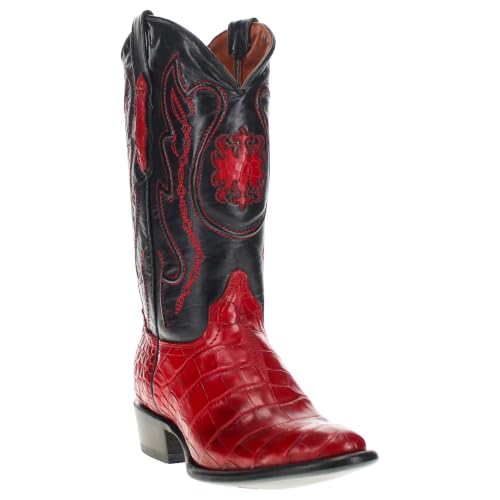Image of Vaccari Men's Travis Genuine American Alligator Belly Leather Western Cowboy Boots