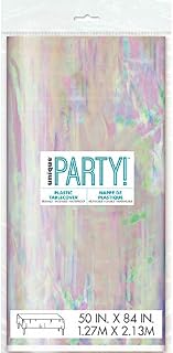 Unique Party Unisex - 54" 108" | Pc. Iridescent Rectangular Plastic Table Cover 54 x 108 Multicolor 1 Pc , Iridescent, One Size UK