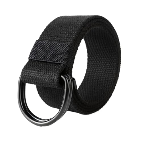 2pcs Canvas Men Belt Unisex Double D-Ring Buckle Waistband Casual Canvas Belt Fabric For Jeans For Business