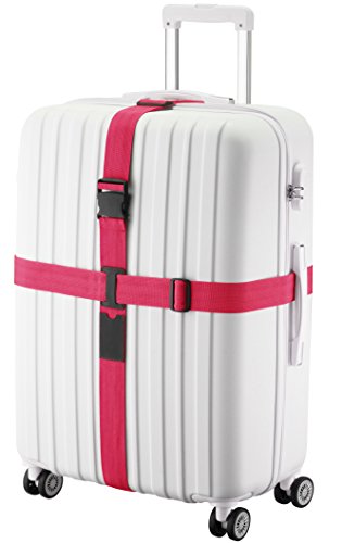 TRANVERS Cross Luggage Straps for Suitcase Plus Luggage ID Slot Heavy Duty Adjustable