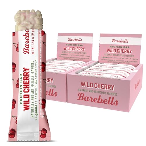 Image of Barebells Protein Bars Wild Cherry - 12 Count, Pack of 2 - 1.9oz Bars - Protein Snacks with 20g of High Protein - White Chocolate Protein Bar with 1g of Total Sugars - On The Go Protein Snack & Breakfast Bars
