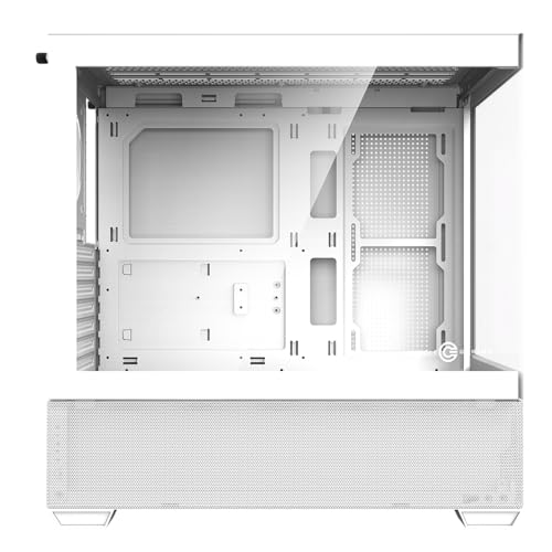 Image of Circle Defender ZX3 Mid-Tower Computer Case, Gaming Cabinet - White, Supports ATX, M-ATX, ITX, 3 x 120mm Front and 1 x 120mm Rear ARGB Fans