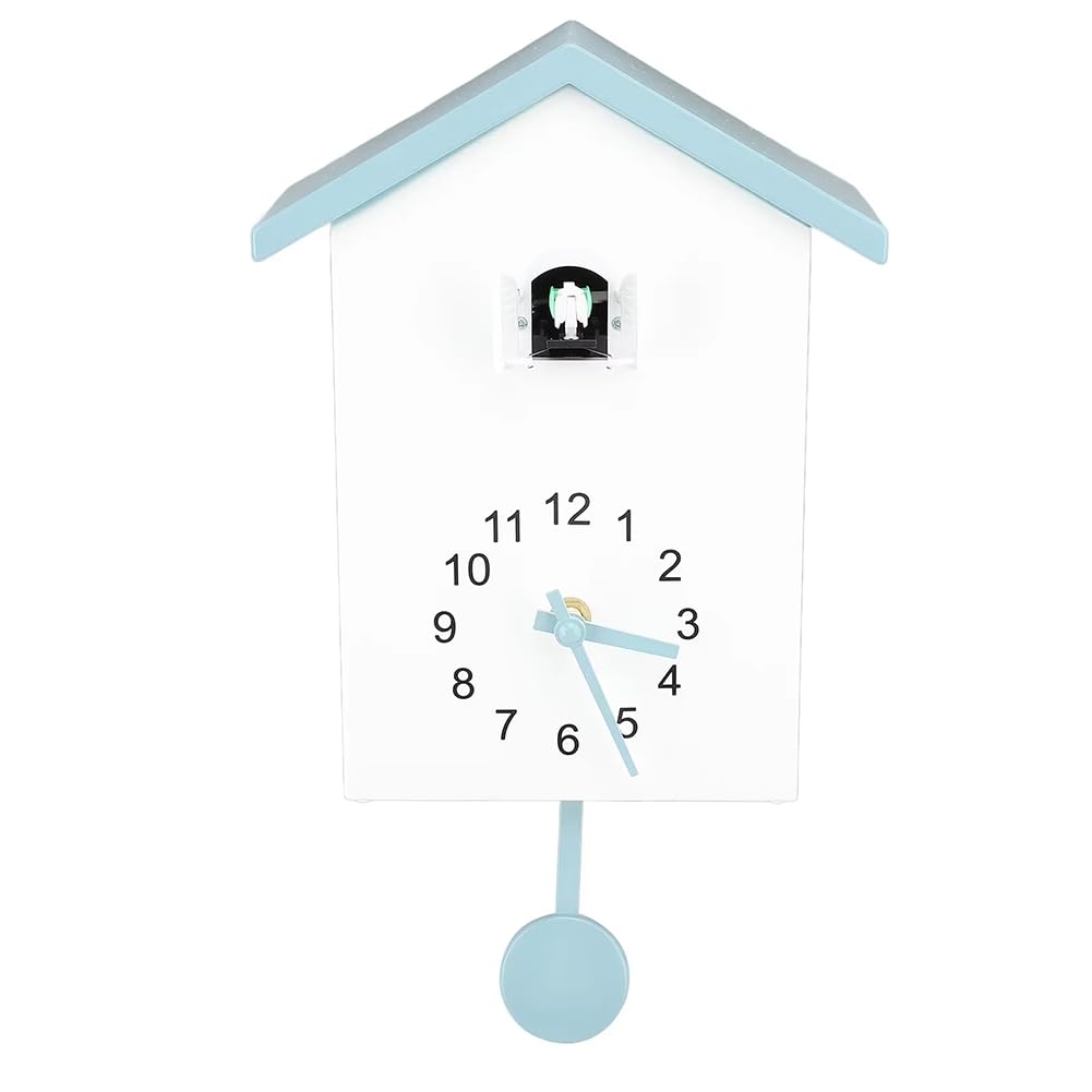 Hndhbfgrt Clock Wall Mount with Bird Song Function Minimalist Design Sound for Decoration