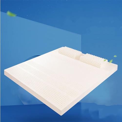 Nakładka na materac z naturalnego lateksu, grubość 2,5 cm, miękka twardość, bawełniana poszewka na łóżko podwójne/pojedyncze, 110 x 210 cm / 43x83in, najwyższy komfort i wsparcie, ekologiczne