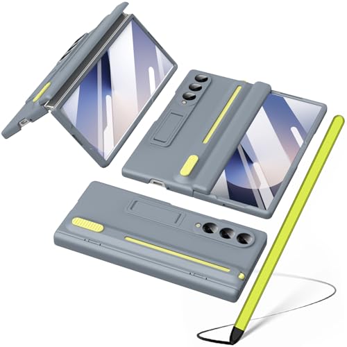 Étui Galaxy Z Fold 4 avec stylet gris et protection charnière