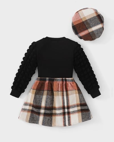 Image of Toddler Girl Clothes Outfit Shirt Top Plaid Mini Skirt Outfits Set Little Girl Dresses Kids Clothes for Girls 18M-8T