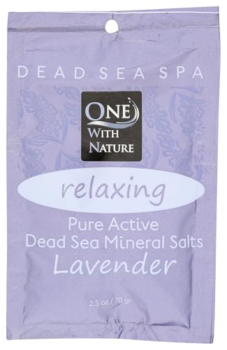 One With Nature, Bath Salt Dead Sea Relaxing Lavender Packet, 2.5 Ounce