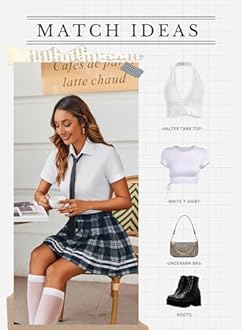 Avidlove Womens Pleated Skirt School Uniform Skirt Mini Skirt Pleated Cheer Skirt