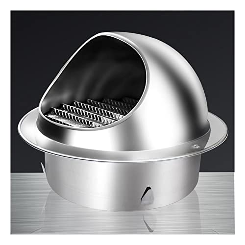 Capuchon d'aération mural rond avec hotte de grill et grille inox de ventilation - 2