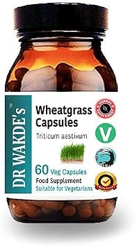 DR WAKDES Wheatgrass Capsules Triticum Aestivum, 60 Veg Caps, Plant-Based Supplement, Ayurvedic Herb, All Natural, Vegan