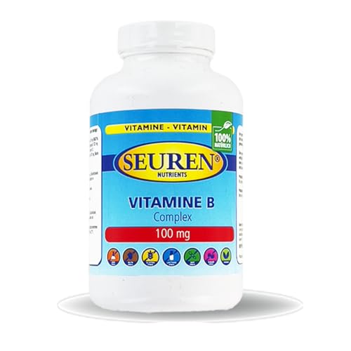 Seuren Nutrients | Vitamin B Complex 100 Tablets | high dose B Complex | Gluten Free | Lactose Free | Sugar Free 100% Natural