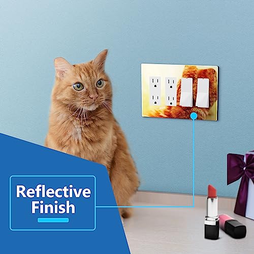 Image of LIDER Quadruple Decorator Wall Plate, Impact Resistant, Plexiglass, Acrylic, Mirror Glass Gold, 1-Pack
