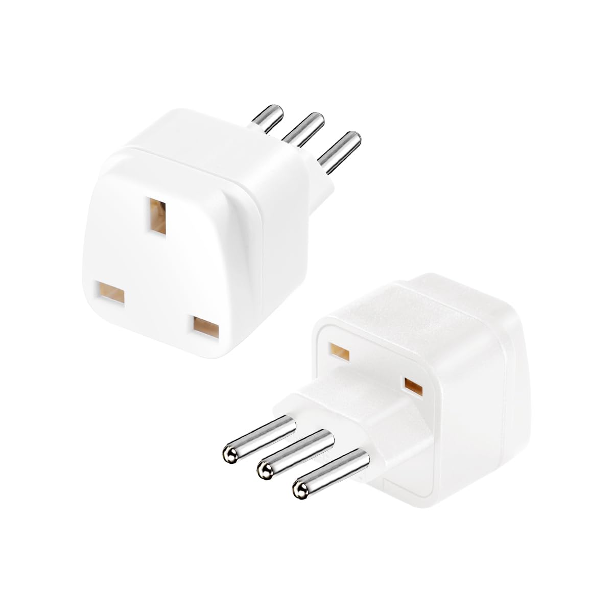 2 Pack UK to Italy Plug Adapter Italy Plug Adapter Travel Adaptor UK to Italian Converter Power Adapter for Italy (White 2Pack)