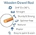 Dowel Rods Wood Sticks Wooden Dowel Rods 3/4 x 36 Inch Unfinished Hardwood Sticks for Crafts and DIYers 10 Pieces by Woodpeckers