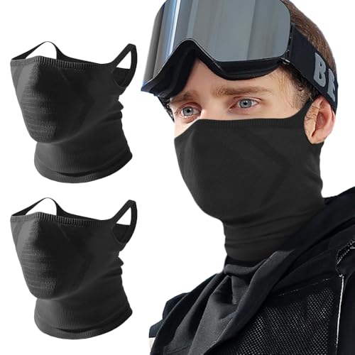 WTACTFUL 2-Pack Fashion Breathable Neck Gaiter Balaclava Half Face Mask for Men Windproof Warm...