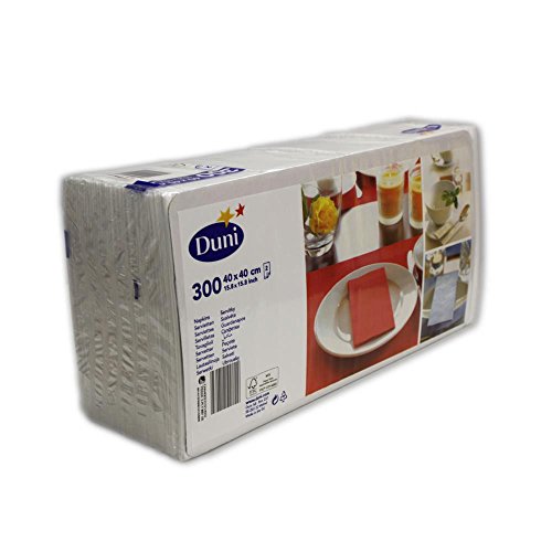 Duni 300 Zelltuch Servietten Weiß 40cm x 40cm