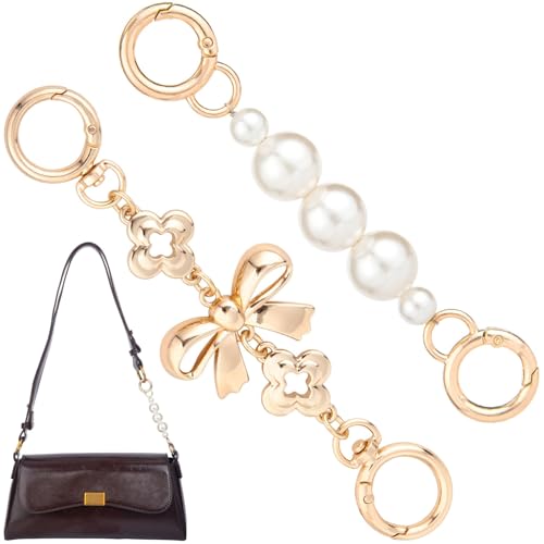 Bag Extender Chain, 2 Pcs Gold Purse Extender Chain with Pearl Design, Fashionable Handbag Strap Replacement for Women, Adjustable Length for Comfort and Style Camping Equipment