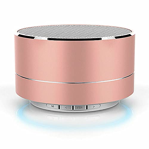 GIVOKE Mini Wireless Bluetooth Speaker with Microphone, Compatible with iPhone iPod Android Phones MP3 Players and More, Receive Calls (Rose Gold)