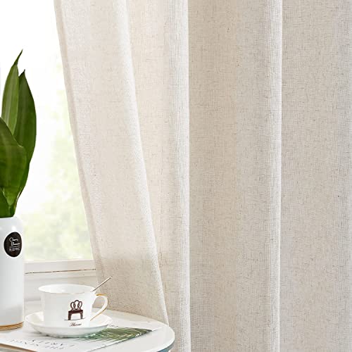 Jinchan Kitchen Curtains Flax Linen Small Kitchen Curtains Rod Pocket Kitchen Door Curtains Light Filtering Modern Tier Curtains For Window Treatments Coffee Curtains 2 Panels 24 Inch Length Crude #TOP6