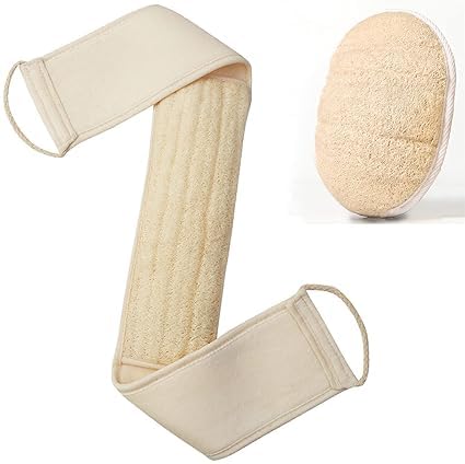 Elysians Beauty - Natural Loofah Exfoliating Back Scrubber for Shower Large Loofah Sponge Pads and Body Sponge Scrubber Deep Cleansing and Revitalizing Your Skin for Men and Women (Pad & Scrubber)-picture-37