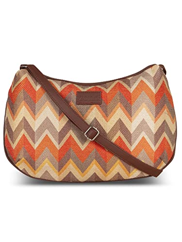 ZOUK 100% PeTA Approved Vegan Leather Tidal Wave Print Shoulder Bag for Women