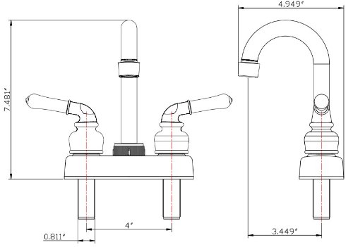 image for Dura Faucet (DF-PB150C-SN) RV Swivel Bar Faucet with Classical Levers 