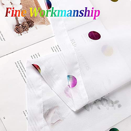 White Valance Window Curtains For Living Room 56 X 15 Inch Long Colorful Polka Dot Foil Printed Kitchen Curtains Set For Nursery Casual Rod Pocket Voile Sheer Cafe Valance For Bathroom, 1 Panel #TOP5