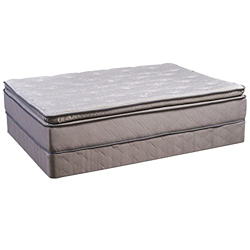 Greaton, 12-Inch Soft Foam Encased Hybrid Pillowtop Innerspring Mattress & 4" Wood Box Spring Set, Full Xl #TOP1