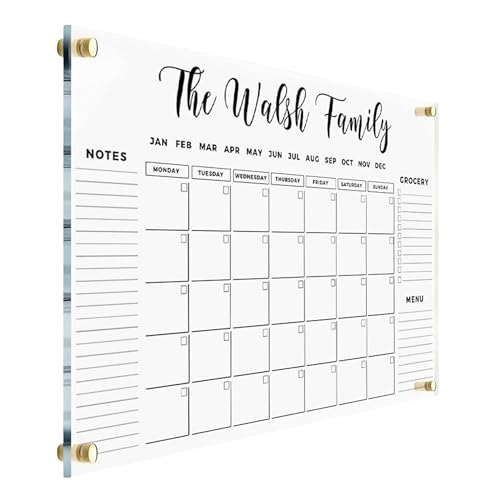 FAMILY NAME CALENDAR Personalized Acrylic Wall Calendar - Personalized Calendar