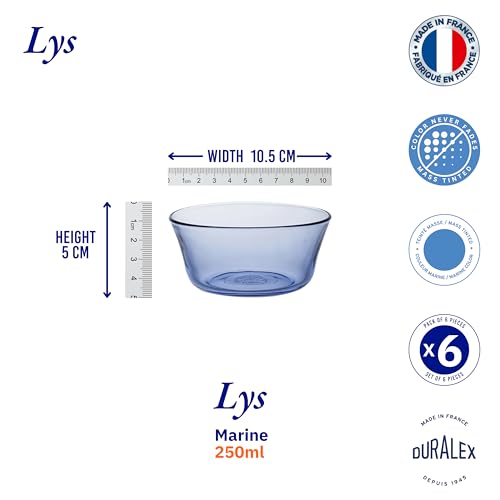 Image of Duralex LYS Marine Table Bowl 250 ml Pack of 6