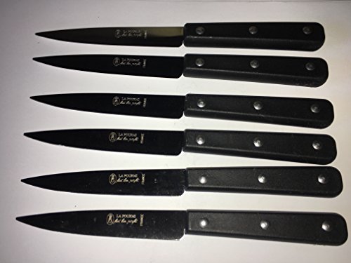 La Fourmi Lot de 6 Couteaux Manche ABS Noir