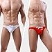 Men's Bikini Brief Swim Trunks, Low-Rise Athletic Stretch Swimwear for Beach & Swimming – Breathable Nylon/Spandex Fabric, Quick-Dry Men's Swim Briefs (M/L/XL/XXL)（Red）（XXL）