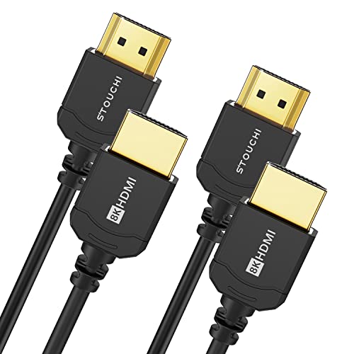 Stouchi Ultra Thin Hyper Slim Extremely Flexible 2M 2 Packs 8K HDMI Cable,10K 8K120 4K120 144 Hz