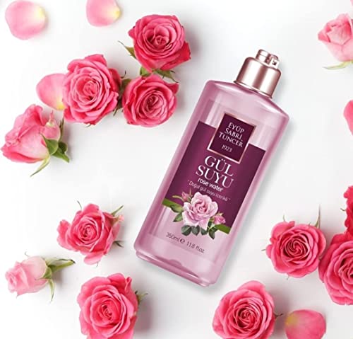 Reines Rosenwasser Gesichtswasser Eyüp Sabri Tuncer I Alkoholfrei I Make-Up Entferner I 3x350ml I Rosenhydrolat