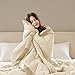 Madison Park Windom Down Alternative Blanket, Premium 3M Scotchgard Moisture Wicking Treatment, Lightweight and Soft Bed Cover For All Season, Satin Trim, Cream King
